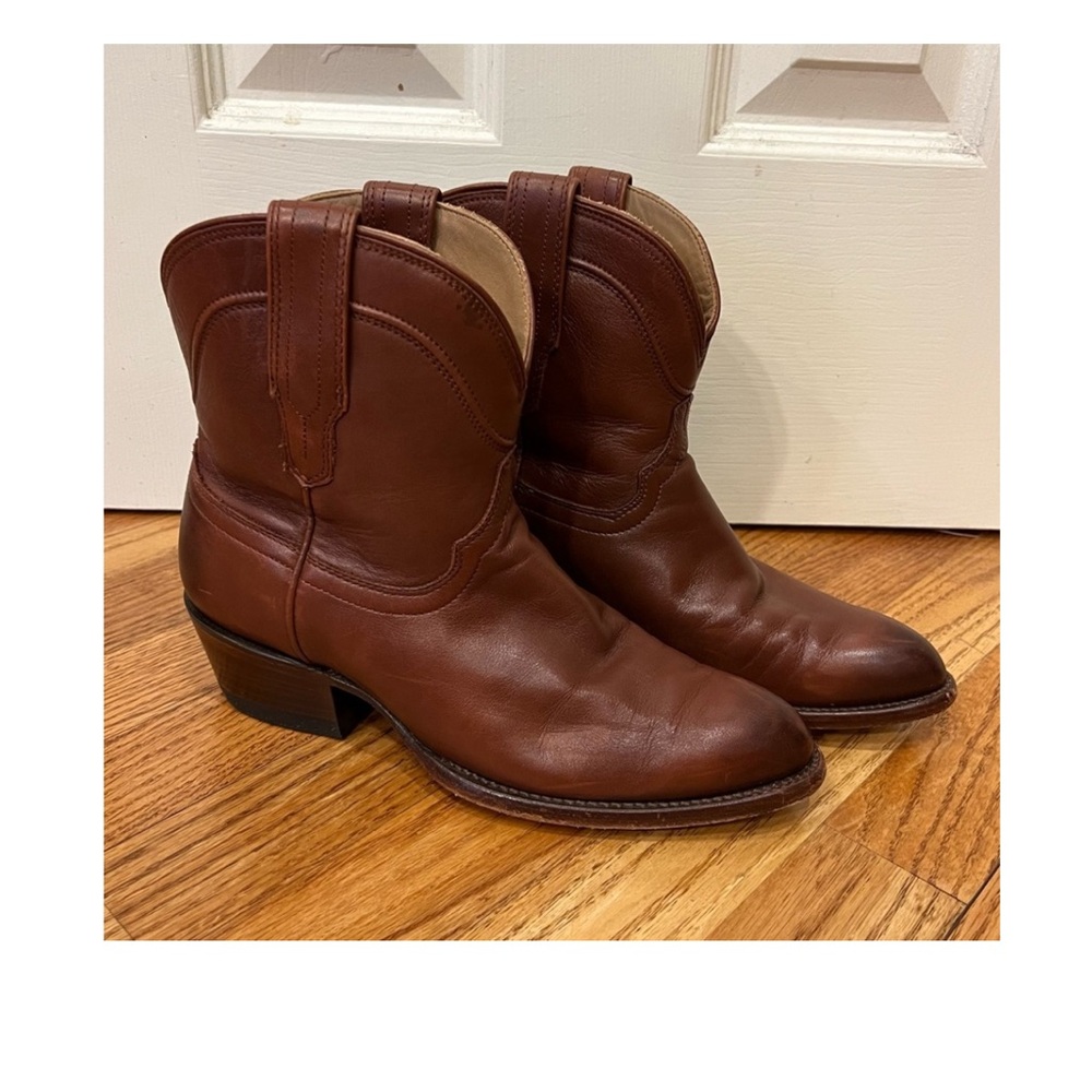 Tecovas The Penny Leather Bovine Brown Western Boots Women’s Ankle Size 7.5